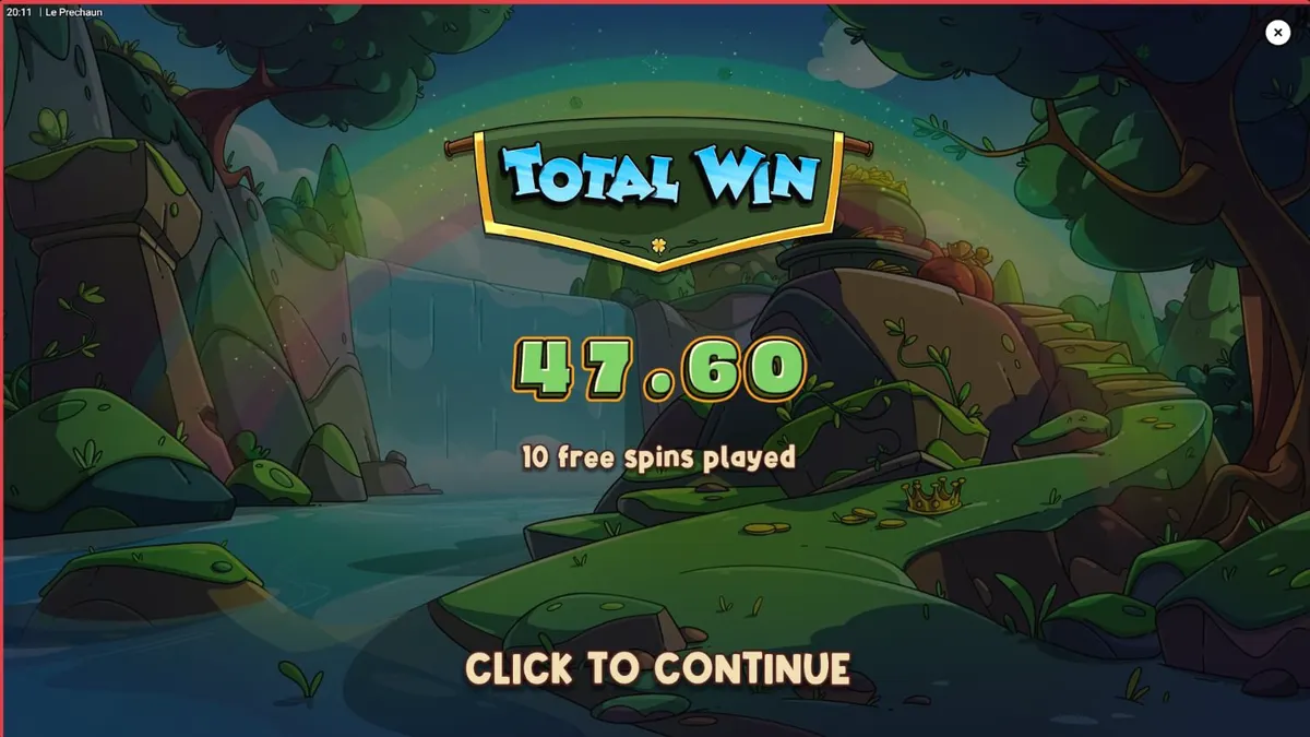 Tampilan visual slot Le Prechaun dengan karakter rakun dan simbol bertema Irlandia